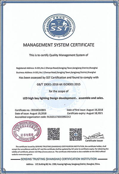 ISO9001:2015 RAYSHOW